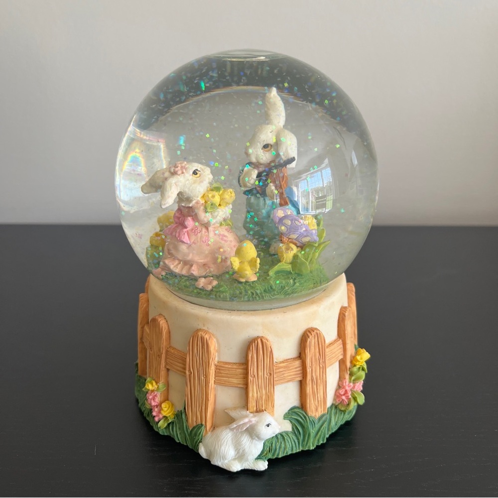Silvestri Bunny Cellist Water Globe Rare Vintage - Picture 4 of 10